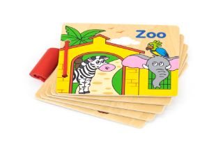 Obrázek z Dřevěná knížka- zoo český jazyk 